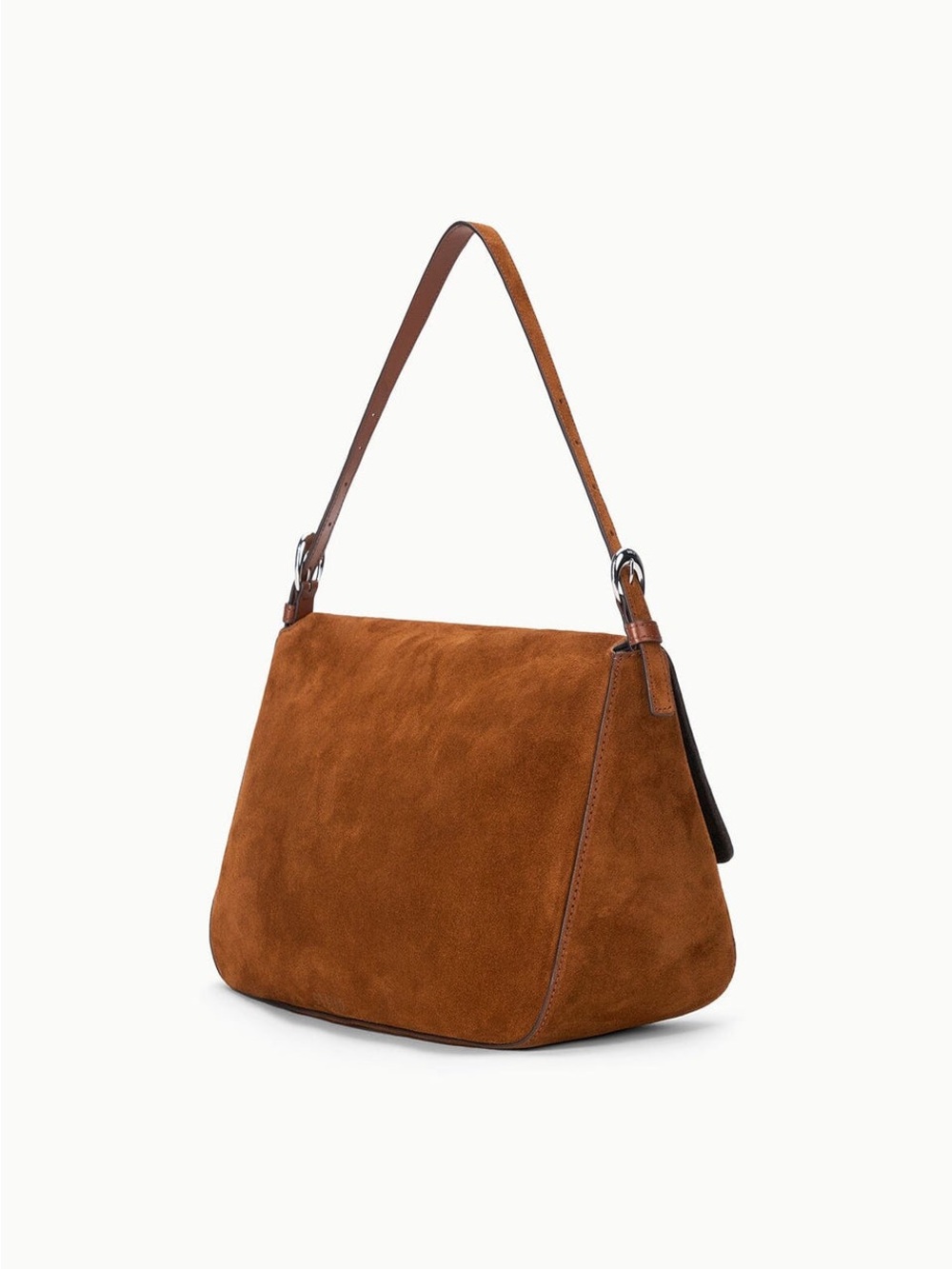STAUD Medium Harlow Suede Shoulder Bag - Tabac - Picture 2 of 12
